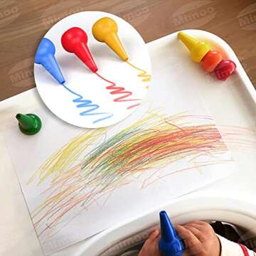MiMoo 12 Colors Paint Crayons Painting Pencil Sticks Washable for Toddlers, Kids, Children, Boys and Girls, Safety and Non-Toxic Stackable Crayons