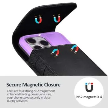 ACCKUO Leather Phone Holster with Strong Clip and Closure