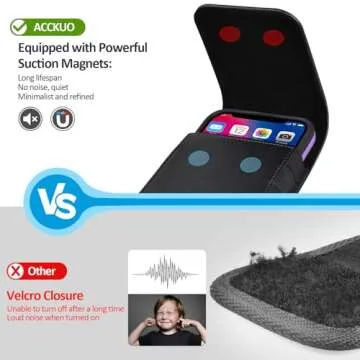 ACCKUO Leather Phone Holster with Strong Clip and Closure
