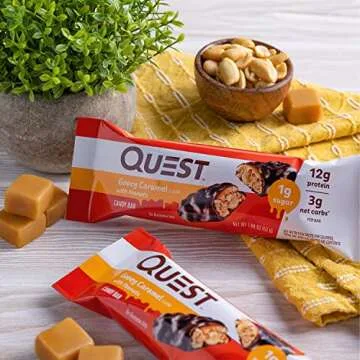 Quest Nutrition Candy Bars Gooey Caramel with Peanuts (12 Bars)
