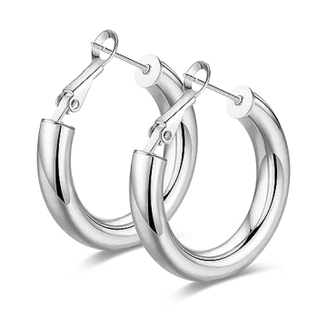 WOWSHOW Chunky Hoop Earrings for Women - Stylish & Versatile