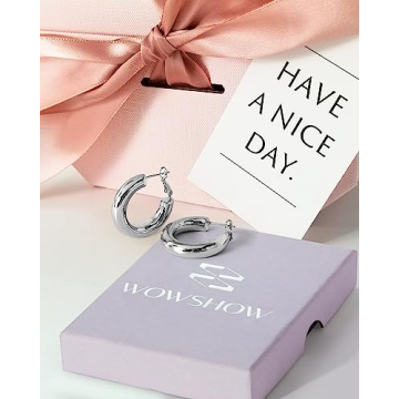 WOWSHOW Chunky Hoop Earrings for Women - Stylish & Versatile