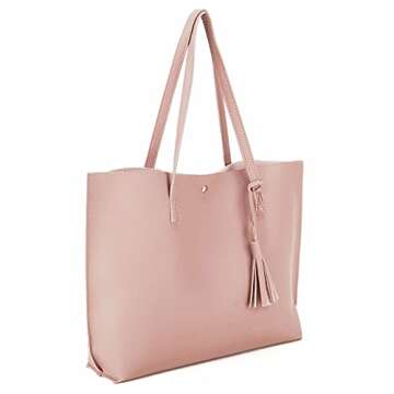 Nodykka Women Tote Bags Top Handle Satchel Handbags PU Faux Leather Tassel Shoulder Purse