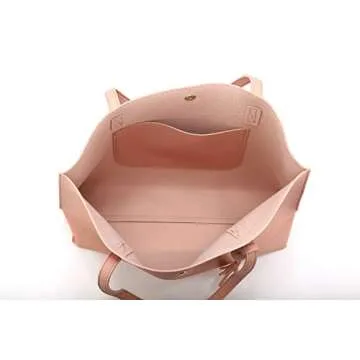 Nodykka Women Tote Bag Stylish PU Faux Leather Satchel