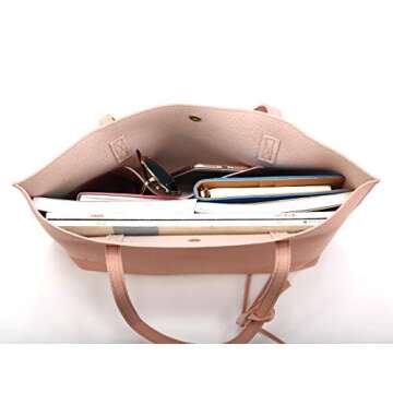 Nodykka Women Tote Bags Top Handle Satchel Handbags PU Faux Leather Tassel Shoulder Purse