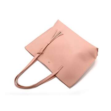Nodykka Women Tote Bags Top Handle Satchel Handbags PU Faux Leather Tassel Shoulder Purse