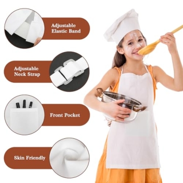 Yotache Kids Chef Hat & Apron Set for Ages 8-12