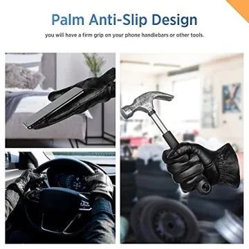 Alepo Genuine Sheepskin Leather Winter Gloves with Touchscreen