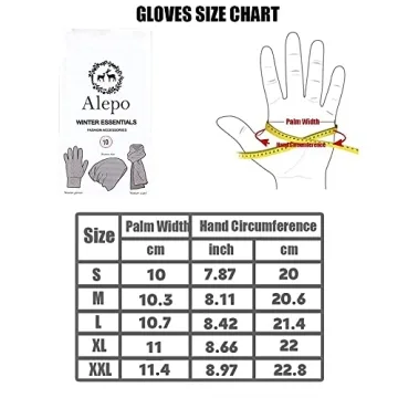 Alepo Genuine Sheepskin Leather Winter Gloves with Touchscreen