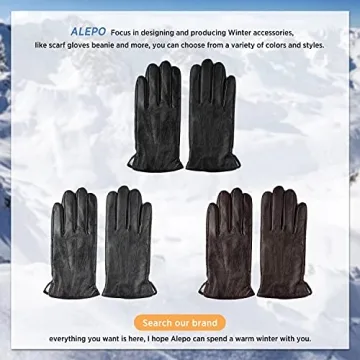 Alepo Genuine Sheepskin Leather Winter Gloves with Touchscreen