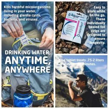 Aquatabs 49mg Water Purification Tablets (30 Pack). Water Filtration System for Hiking, Backpacking,...