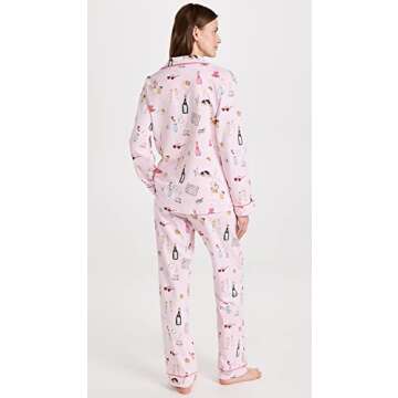 BedHead PJs Women's Let's Do Brunch PJ Set, Let's Do Brunch, Pink, Print, MD (US 8-10)