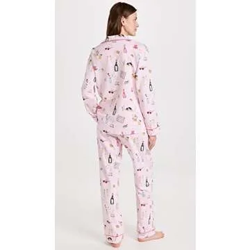 BedHead PJs Women's Let's Do Brunch PJ Set, Let's Do Brunch, Pink, Print, MD (US 8-10)