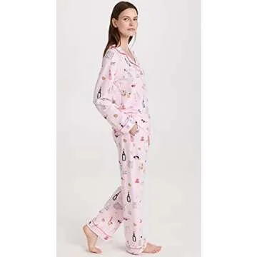 BedHead PJs Women's Let's Do Brunch PJ Set, Let's Do Brunch, Pink, Print, MD (US 8-10)
