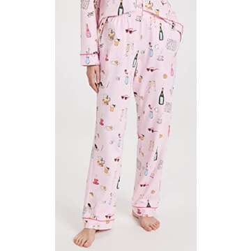BedHead PJs Women's Let's Do Brunch PJ Set, Let's Do Brunch, Pink, Print, MD (US 8-10)