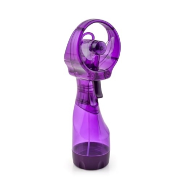 O2COOL Deluxe Purple Handheld Misting Fan - Portable Cooling for Outdoor Fun