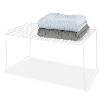 Whitmor White Wire Stacking Shelf Large