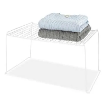 Whitmor White Wire Stacking Shelf Large