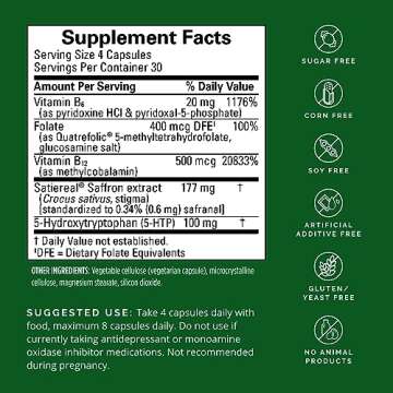 BRAINMD Dr Amen Serotonin Mood Support - 120 Capsules - Supports Healthy Serotonin Balance - Gluten ...