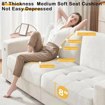 Hanherry 89" Modern Sofa with USB Ports for Cozy Living