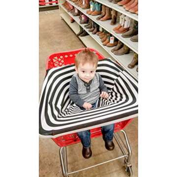 Itzy Ritzy 4-in-1 Nursing Cover, Car Seat Cover, Shopping Cart Cover & Infinity Scarf – Breathable, Multi-Use Nursing Cover Up for Breastfeeding, Carseat Canopy & Stroller Cover (Black & White Stripe)