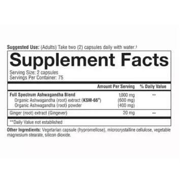 Youtheory Ashwagandha Capsules for Stress Relief and Clarity