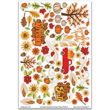 Miss Kate Cuttables Paper & Sticker Kit - Sweater Weather - 17 Double-Sided 12x12 Papers with 33 Designs & 1 8X12 Sticker Sheet - Scrapbooking Card Making Crafting