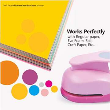 BearBoss 2 Inch Circle Punch, Hole Punch Shapes, Paper Punch Set for Scrapbooking Festival Paper Greeting Card DIY Albums Photos (Pink)