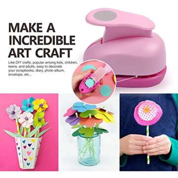 BearBoss 2 Inch Circle Punch, Hole Punch Shapes, Paper Punch Set for Scrapbooking Festival Paper Greeting Card DIY Albums Photos (Pink)