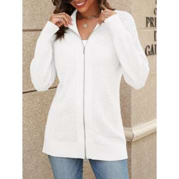 Stylish Women's Turtleneck Zip Up Cardigan Sweater