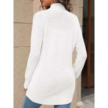 Stylish Women's Turtleneck Zip Up Cardigan Sweater