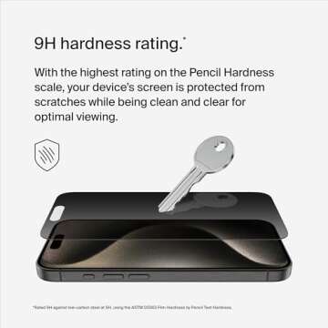 Belkin ScreenForce TemperedGlass Privacy Screen Protector - Slim & Scratch-Resistant