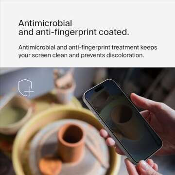 Belkin ScreenForce iPhone 15 Pro Tempered Glass Privacy Protector