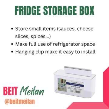 BEITMeilan - SET OF 2 - Refrigerator Organizer - Cheese Container For Fridge - Bacon Storage Container for Fridge - Refrigerator Organizers and Storage - Refrigerator Side Door Hanging Storage Box