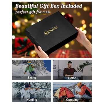 Romision Men's Thermal Underwear Set, Soft Fleece Lined Long Johns, Winter Warm Base Layer Top & Bot...