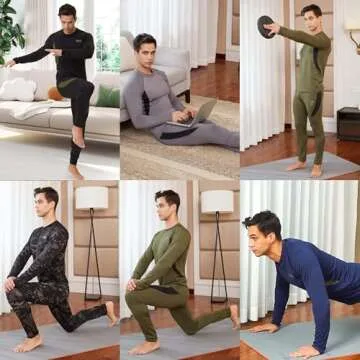 Romision Men's Thermal Underwear Set Warm Stretch Base Layer