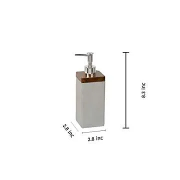 nu steel Nusteel Concrete, Made of Cement Refillable Dispenser Pump Bottle for Bathroom Vanity Countertop, Kitchen-Holds Oils, Lotions, Liquid Soap, Sanitizer, Grey Stone/Brown