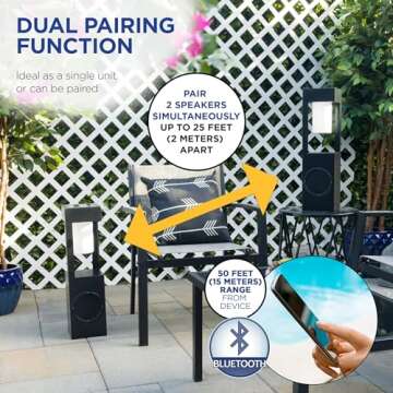 Alpine Corporation 24" H Modern Outdoor Solar-Powered Metal Lantern with LED Light and Bluetooth Speaker, Black