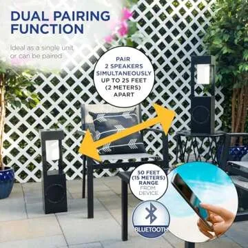 Alpine Corporation 24" H Modern Outdoor Solar-Powered Metal Lantern with LED Light and Bluetooth Speaker, Black