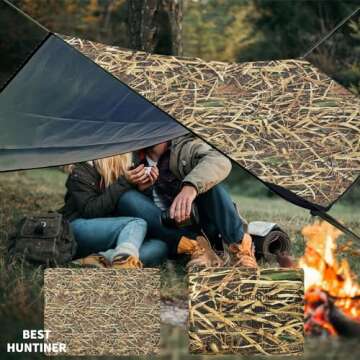 BESTHUNTINER Heavy Duty Survival Blanket -Multifunctional Reflective Tarp Thermal Blanket - 60" x 83" Waterproof Sandproof for Camping Hiking Outdoors Multifunctional Emergency Blanket