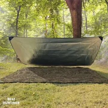 BESTHUNTINER Heavy Duty Survival Blanket -Multifunctional Reflective Tarp Thermal Blanket - 60" x 83" Waterproof Sandproof for Camping Hiking Outdoors Multifunctional Emergency Blanket