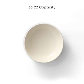 JoyJolt Mesa 30oz Stoneware Pasta Bowls Set of 4, Salad Bowls, Serving Bowls for Kitchen Oatmeal Sou...