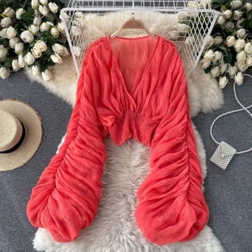 Stylish Bell Sleeve Tops for Women Evening Wear Fashion