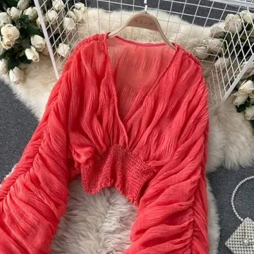 Stylish Bell Sleeve Tops for Women Evening Wear Fashion