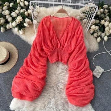 Stylish Bell Sleeve Tops for Women Evening Wear Fashion