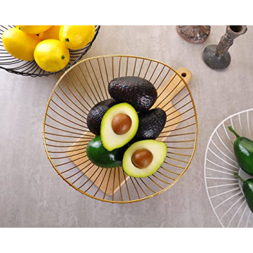 Stylish IBWell Black Gold Wire Fruit Basket for All Occasions
