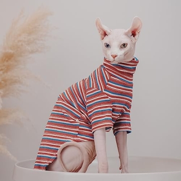Vintage Stripes Sphynx Cat T-Shirts – Cute & Breathable
