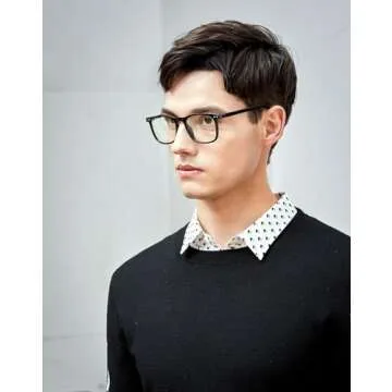 TIJN Blue Light Glasses 2 Pack Square Lightweight Computer Screen Glasses for Women Men Teens Anti Eyestrain