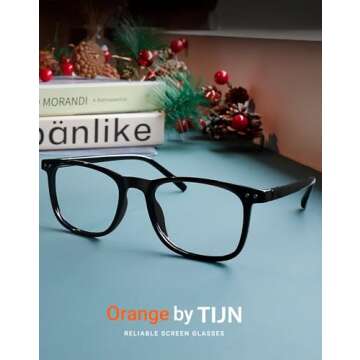 TIJN Blue Light Glasses 2 Pack Square Lightweight Computer Screen Glasses for Women Men Teens Anti Eyestrain