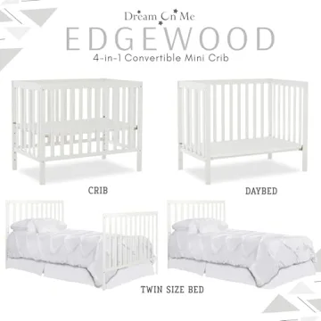 Dream On Me Edgewood 4-In-1 Convertible Mini Crib